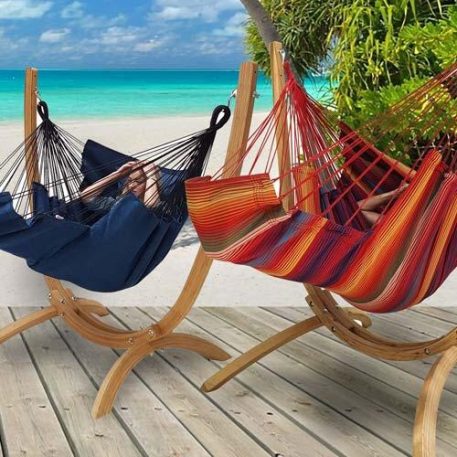 Poltrona sospesa Lounger Primavera con Arc Eucalyptus. Set completo con cuscini. - immagine 2