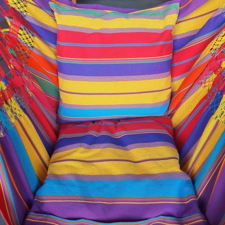 Poltrona sospesa Aztec XL Macramé. Corredo completo.