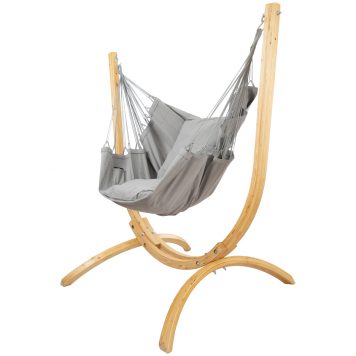 Hangstoel Newline XL licht grijs met Arc lariks hangstoel standaard complete set 
