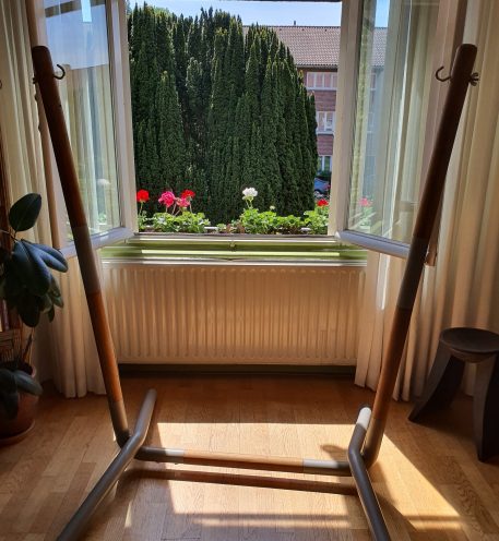 Chaise longue Elephant Grey con supporto extra largo in bambù e metallo. Set completo di cuscini - immagine 6