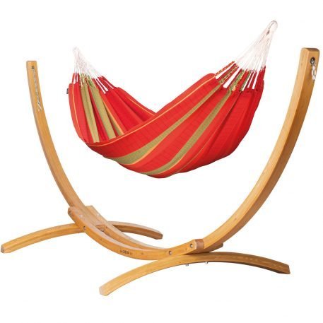 Amaca Chili XL in cotone biologico con robusto supporto in legno di eucalipto