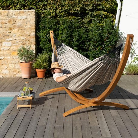 Amaca Zebra XL in cotone biologico con robusto supporto in legno