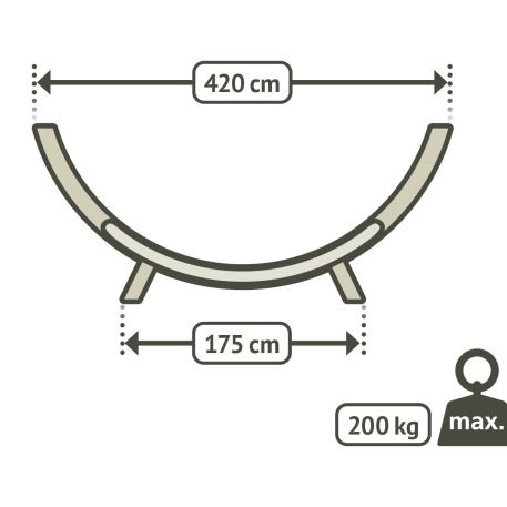 Amaca Curacao XL in cotone biologico con robusto supporto in legno - immagine 3