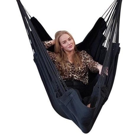 Chaise longue nera con supporto extra largo in bambù e metallo. Set completo di cuscini - immagine 3